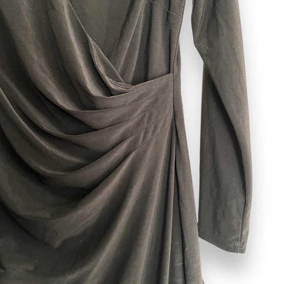 Ralph Lauren Black Sequin Keyhole Sheath
Faux Wrap Ruche Long Sleeve Dress - Picture 7 of 11